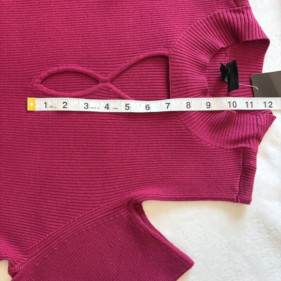 Cold-Shoulder Keyhole Burgundy Ribbed Knit Shirt Dress By Torrid Womens Size 2 - Picture 9 of 15